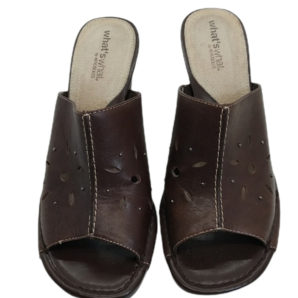 Aerosoles What's What Grit Lock Mules Slides 6